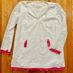 Sail to Sable Eyelet and Pom Poms Tunic